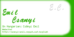 emil csanyi business card